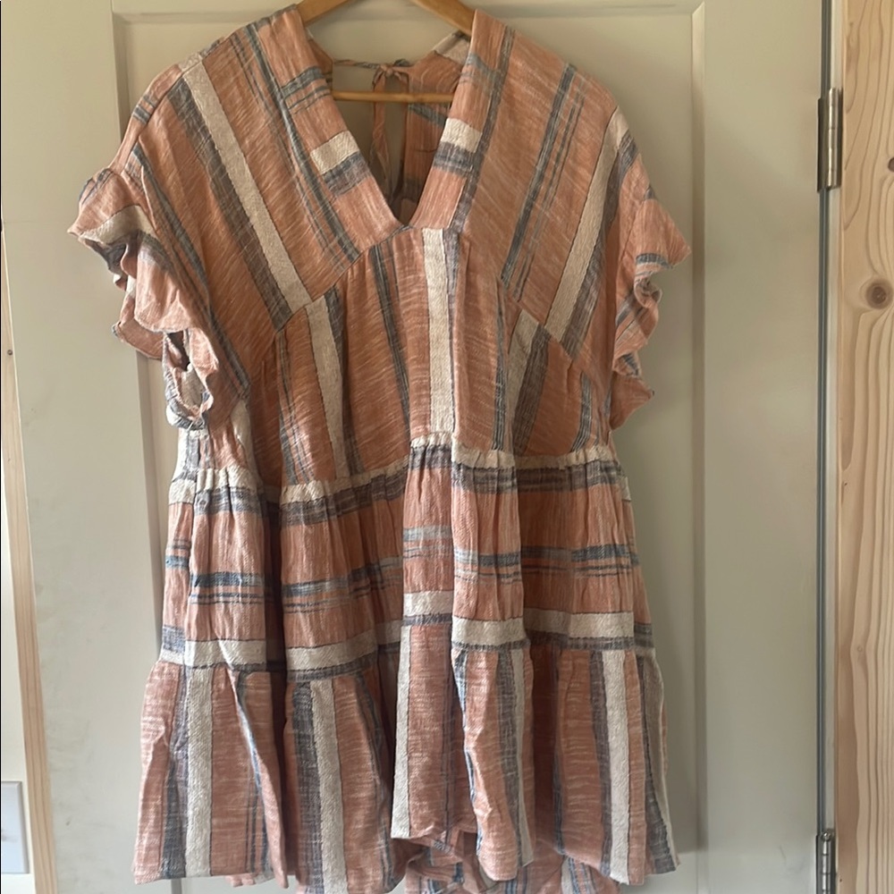 Lulus Striped V-Neck Tunic Dress